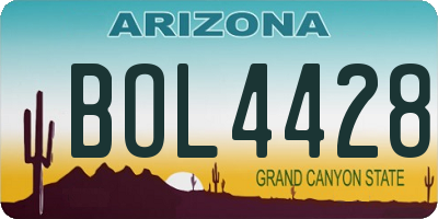 AZ license plate BOL4428