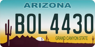AZ license plate BOL4430