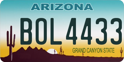 AZ license plate BOL4433
