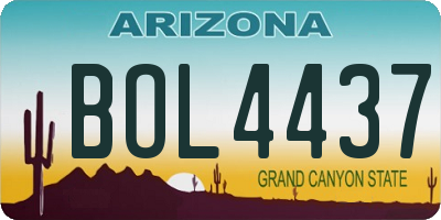 AZ license plate BOL4437