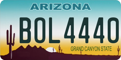 AZ license plate BOL4440