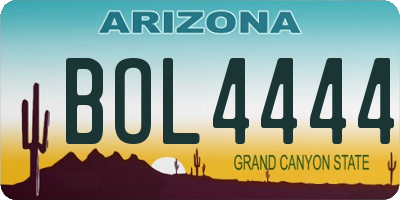 AZ license plate BOL4444