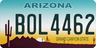 AZ license plate BOL4462