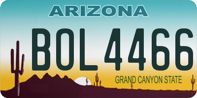 AZ license plate BOL4466