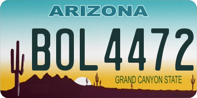 AZ license plate BOL4472