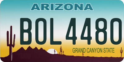 AZ license plate BOL4480