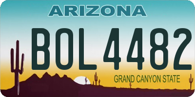 AZ license plate BOL4482