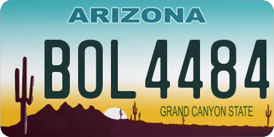 AZ license plate BOL4484