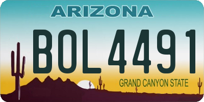 AZ license plate BOL4491