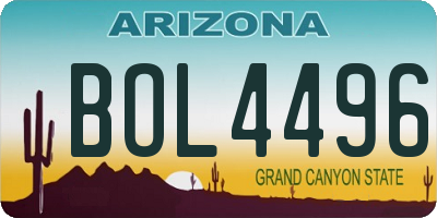 AZ license plate BOL4496