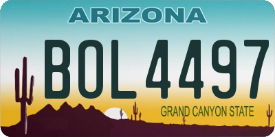 AZ license plate BOL4497