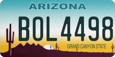 AZ license plate BOL4498