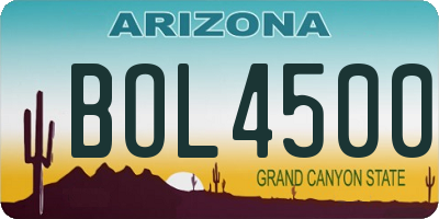 AZ license plate BOL4500