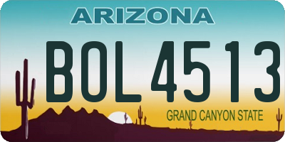 AZ license plate BOL4513