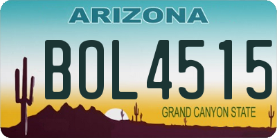 AZ license plate BOL4515