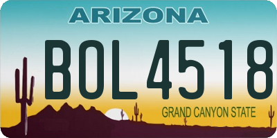 AZ license plate BOL4518