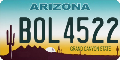 AZ license plate BOL4522