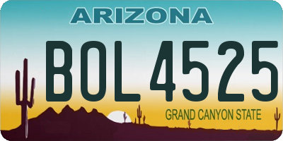 AZ license plate BOL4525