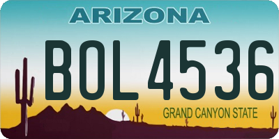 AZ license plate BOL4536