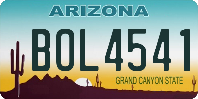AZ license plate BOL4541