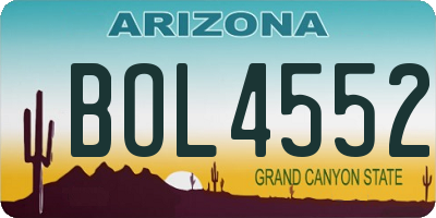 AZ license plate BOL4552