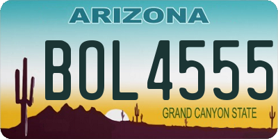 AZ license plate BOL4555