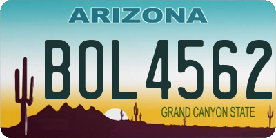 AZ license plate BOL4562