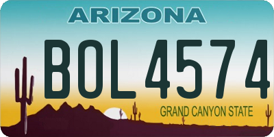 AZ license plate BOL4574