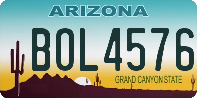 AZ license plate BOL4576