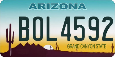 AZ license plate BOL4592