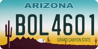 AZ license plate BOL4601