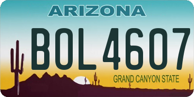 AZ license plate BOL4607