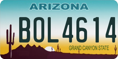 AZ license plate BOL4614
