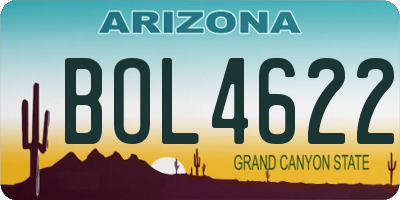 AZ license plate BOL4622