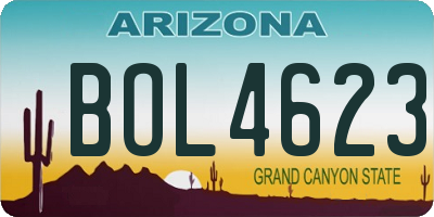 AZ license plate BOL4623