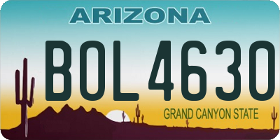 AZ license plate BOL4630