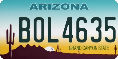AZ license plate BOL4635