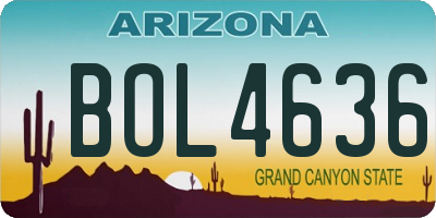 AZ license plate BOL4636