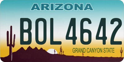 AZ license plate BOL4642