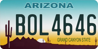 AZ license plate BOL4646