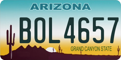 AZ license plate BOL4657