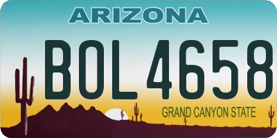 AZ license plate BOL4658