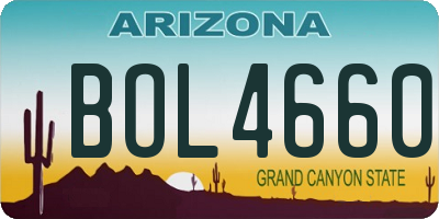 AZ license plate BOL4660