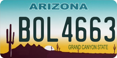 AZ license plate BOL4663