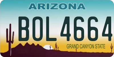 AZ license plate BOL4664