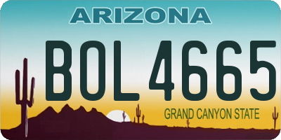 AZ license plate BOL4665