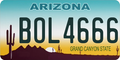 AZ license plate BOL4666