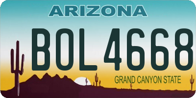 AZ license plate BOL4668