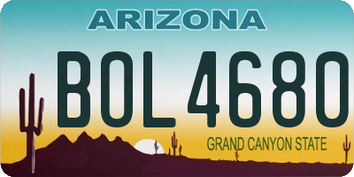 AZ license plate BOL4680