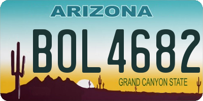 AZ license plate BOL4682